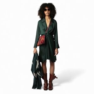 ZADIG & VOLTAIRE Rozo Satin Dress color is Peaks Size Large NWT Sold Out Online